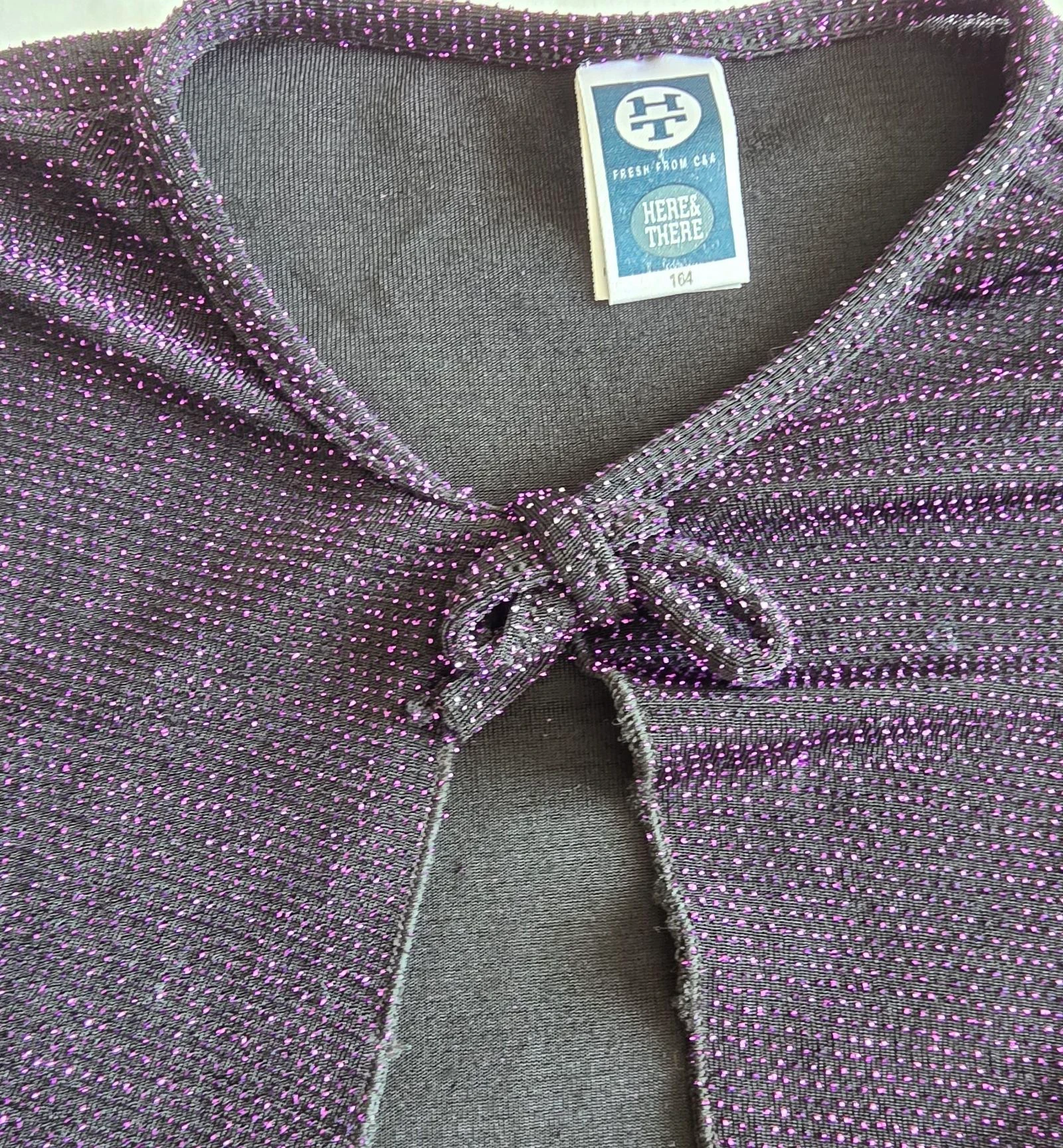 Gilet de paetês preto e roxo 14 anos 164 cm Here & There C&A bolero PP – photo 6